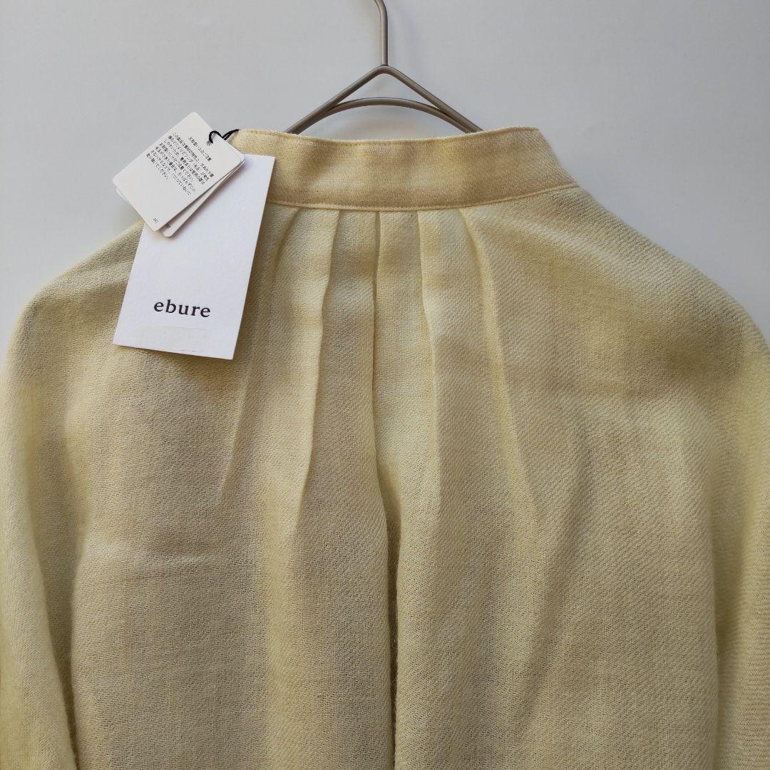 未使用 タグ付 エブール 長袖 ウール ベルト ロングワンピース イエロー 36