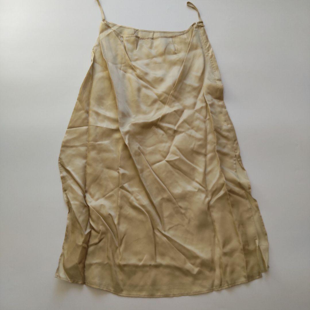 未使用 タグ付 エブール 長袖 ウール ベルト ロングワンピース イエロー 36