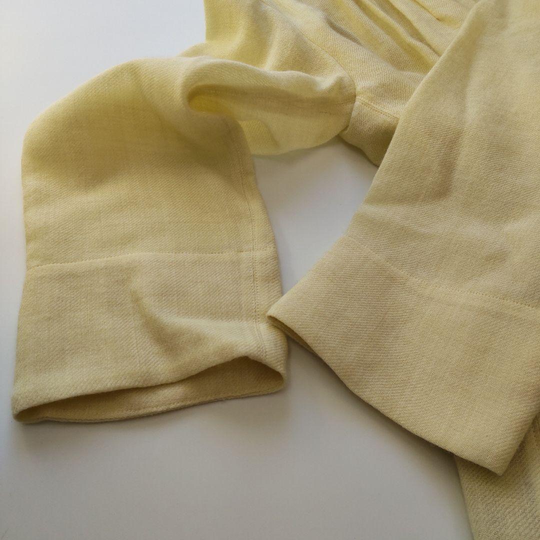 未使用 タグ付 エブール 長袖 ウール ベルト ロングワンピース イエロー 36