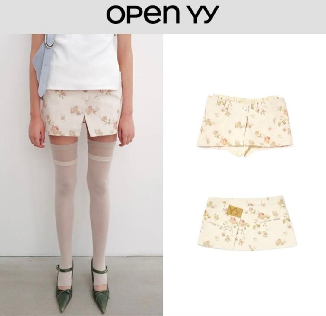 スカート OPEN YY FLORAL LAYERED MINISKIRT