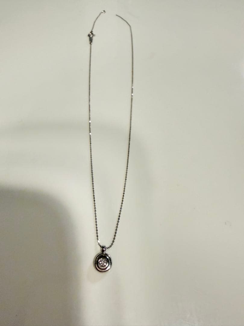 プラチナpt8501 粒ダイヤペンダント ネックレス訳あり チェーン切れ上品美品