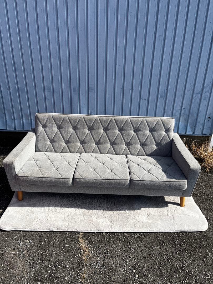 カリモク60 3P ロビーチェア　ミストグレー中古品