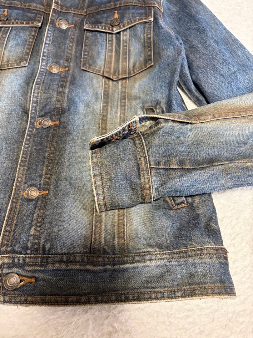 y2k shellac ヴィンテージ加工デニムジャケット　ダークインディゴ