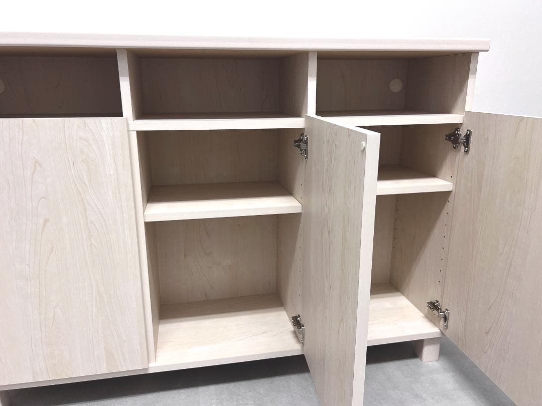 【極美品】ホワイトウッド キャビネット / TV / 本棚