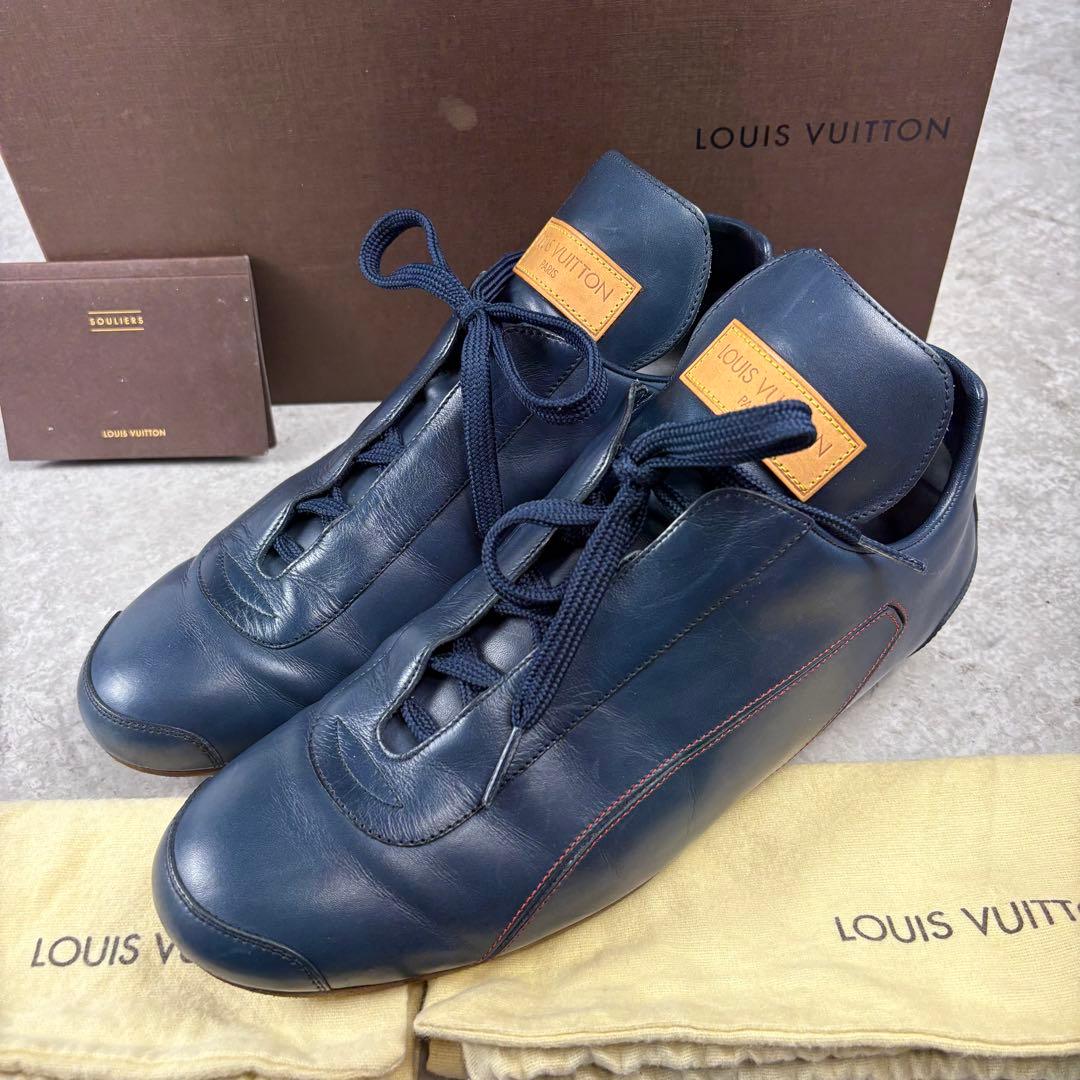 ルイヴィトン　LOUIS VUITTON レザー 本革　シューズ　7 ネイビー