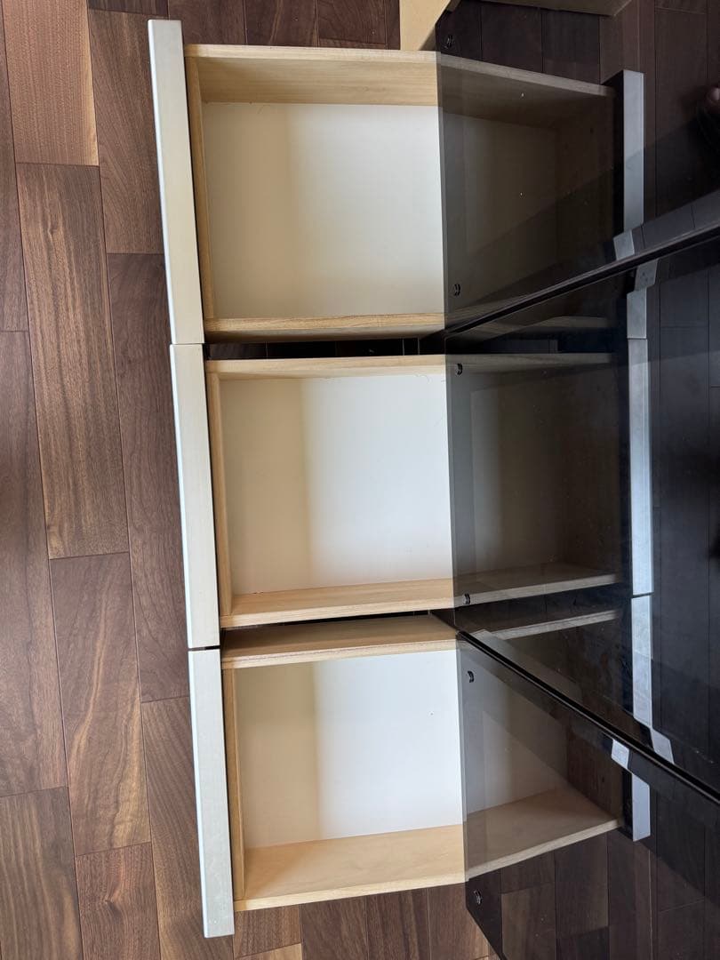 【格安】ニトリ 3ドアガラス本棚 ダークブラウン 廃盤品 大型書棚 引取可