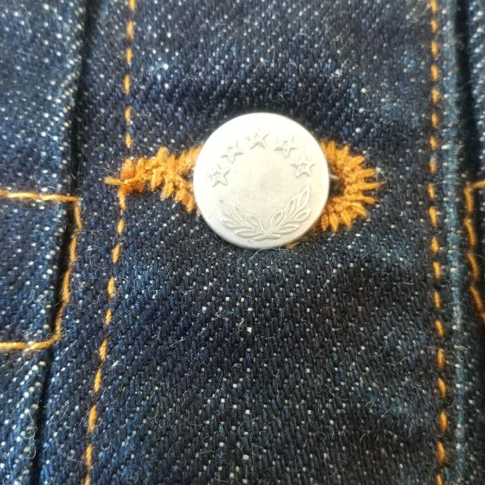 si-si-si confort デニムジャケット バンドカラー インディゴ M