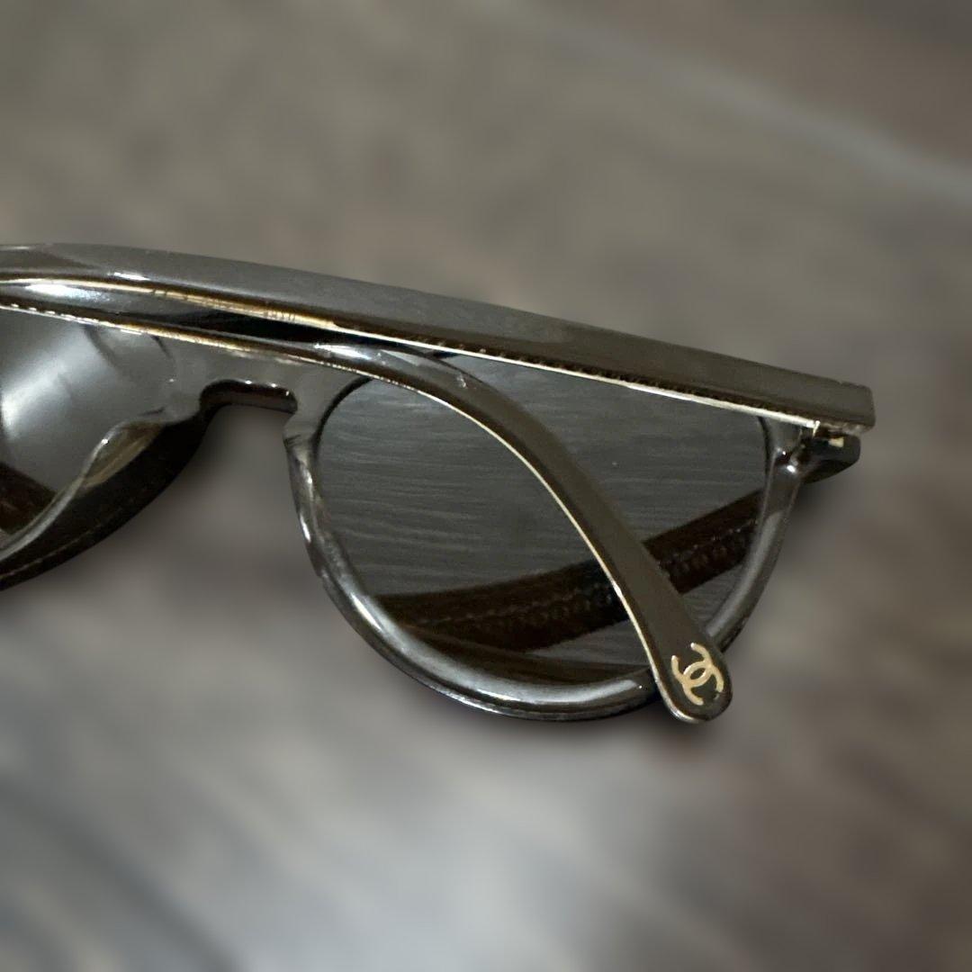 CHANEL ダークブラウン ラウンド　サングラス　シャネル