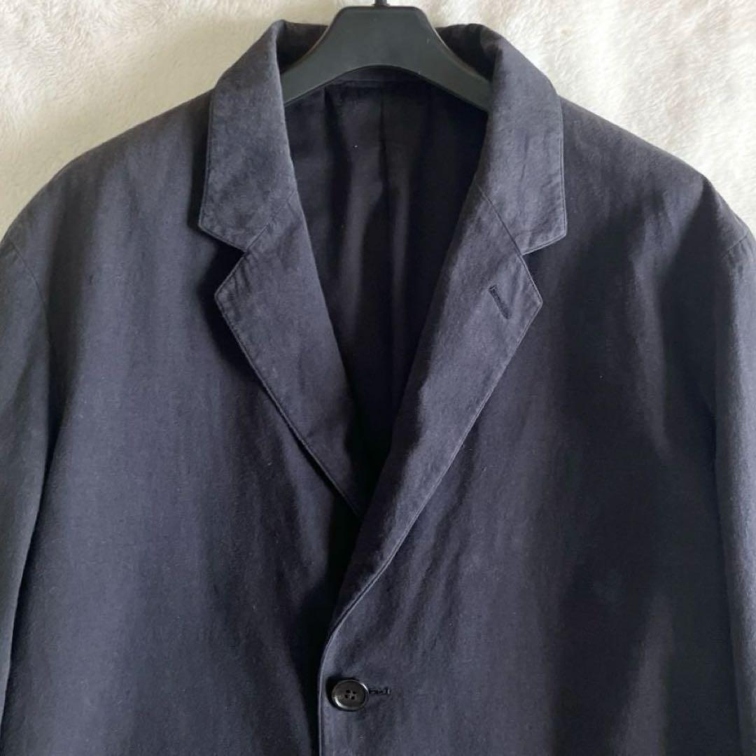 マーガレットハウエル 22SS コットンテーラードジャケット L ネイビーグレー