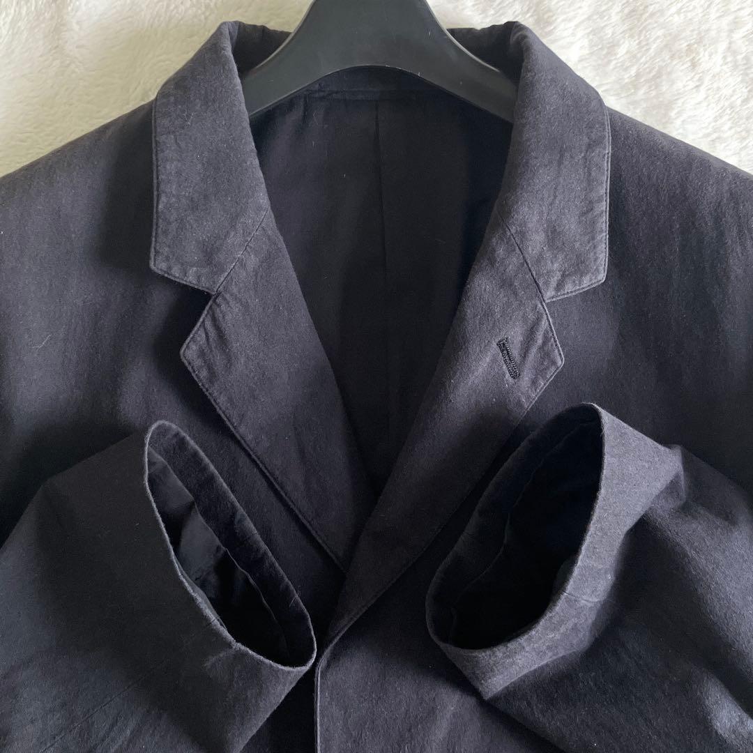 マーガレットハウエル 22SS コットンテーラードジャケット L ネイビーグレー