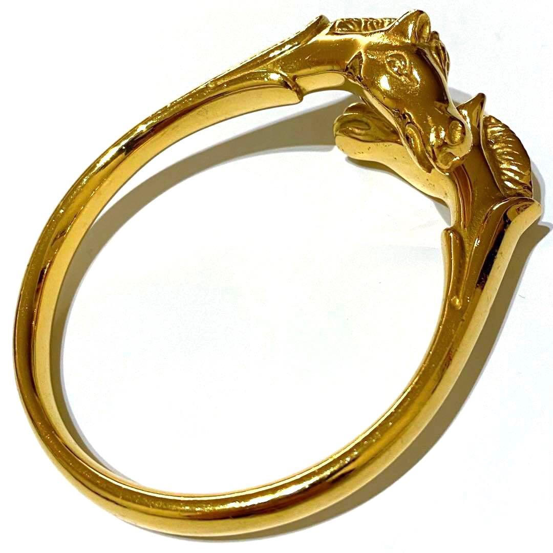 極希少 美品 エルメス シュバルホース ゴールド バングル ブレスレット 最高級