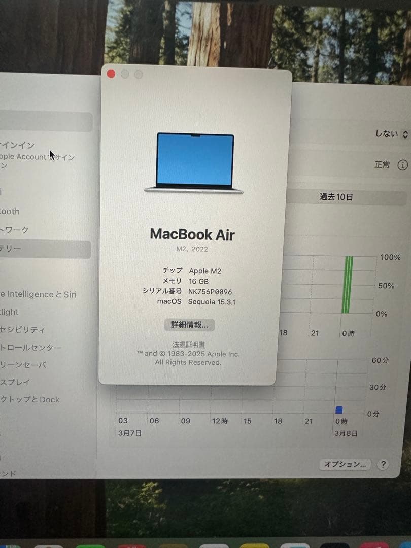 MacBook Air m2 256GB 本体シルバー