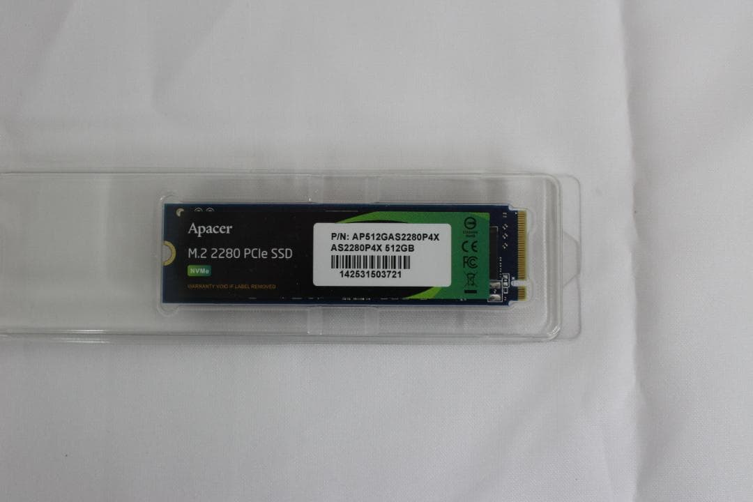 【新品】Apacer M.2 PCIe Gen3 x4 SSD 512GB ①
