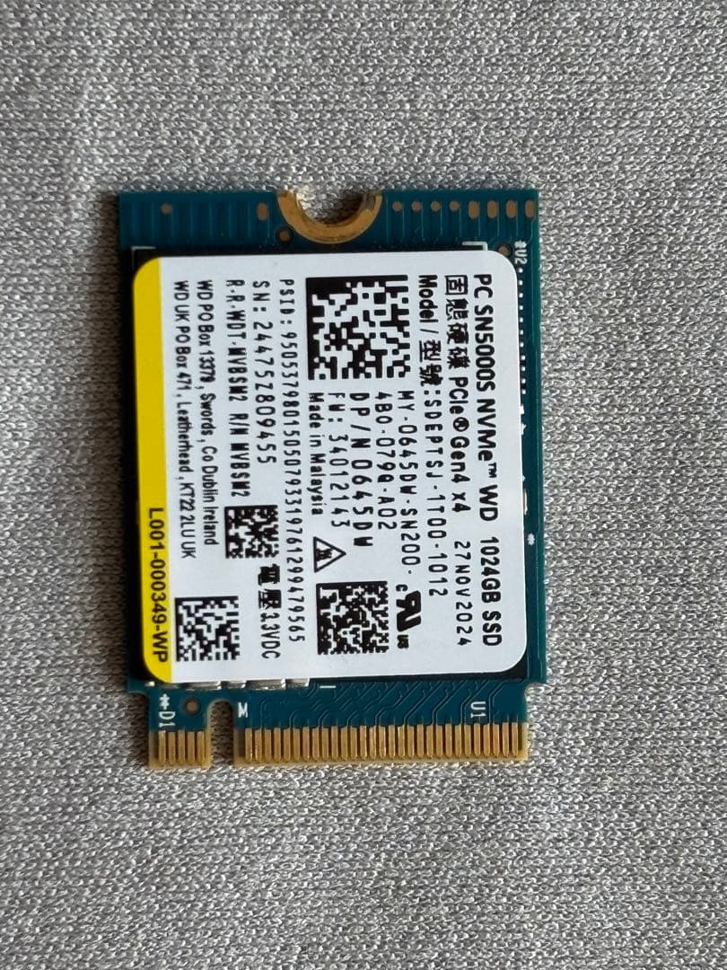 内蔵型SSD WD 1TB NVMe SSD