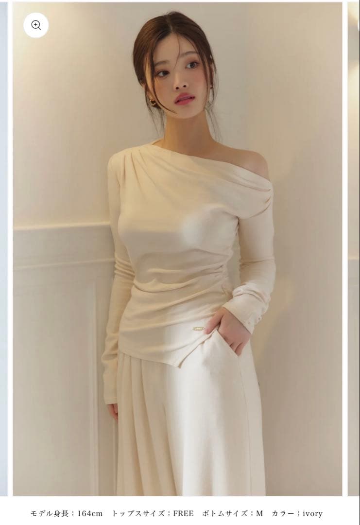 【新品未使用】polaura アシンメトリードレープロングスリーブトップス