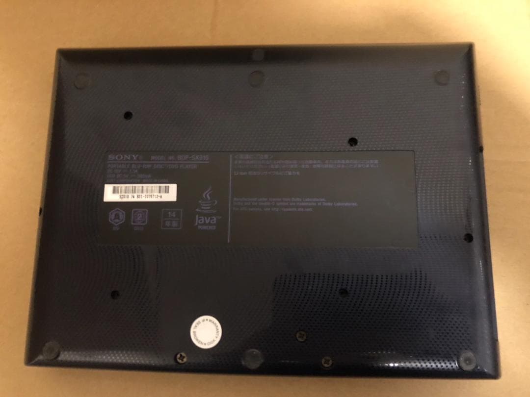 【訳あり】SONY DVDプレーヤー　BDP-SX910