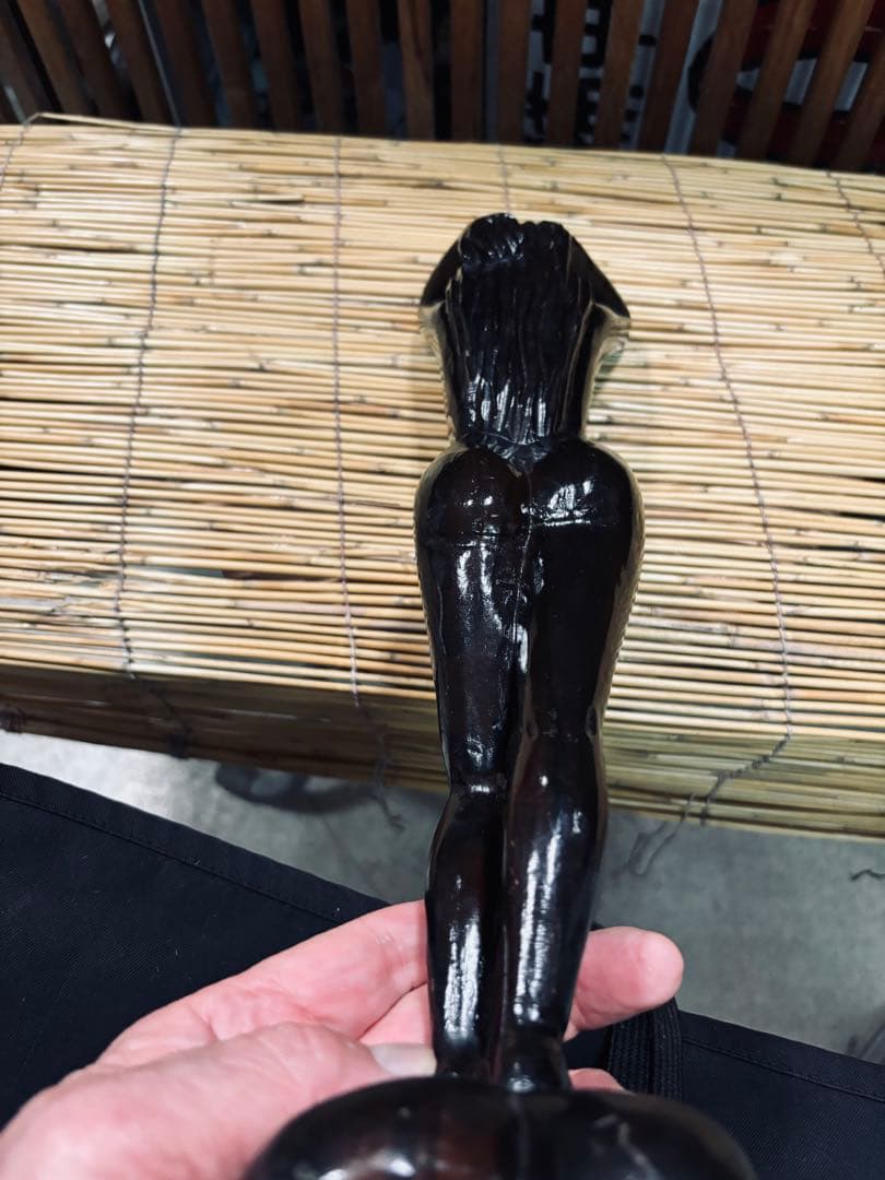 濱充司 黒檀！ 黒色 木製 ヌード彫刻 約3９cm 激安大安売り