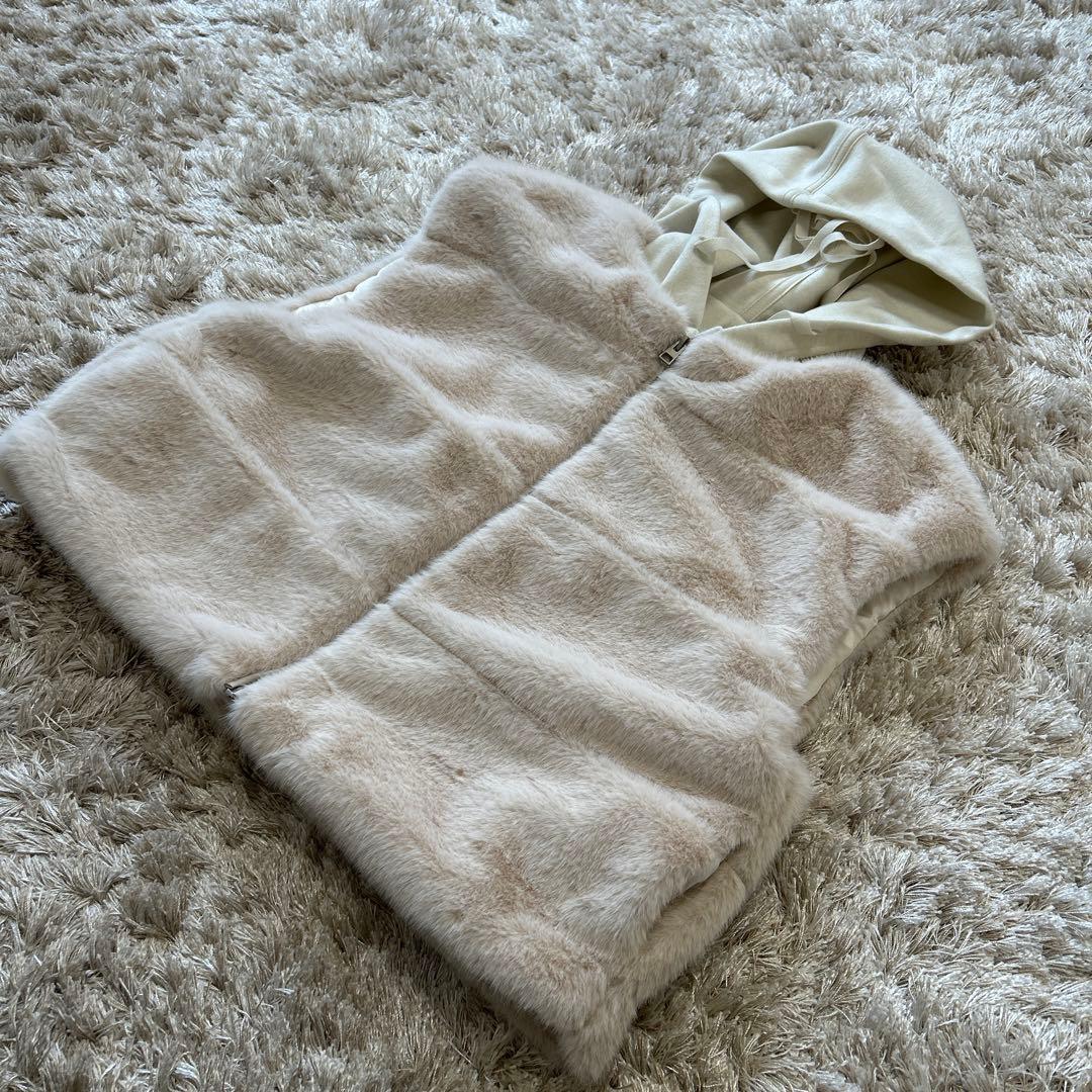 土日限定価格♡フードエコミンクベージュファーベスト