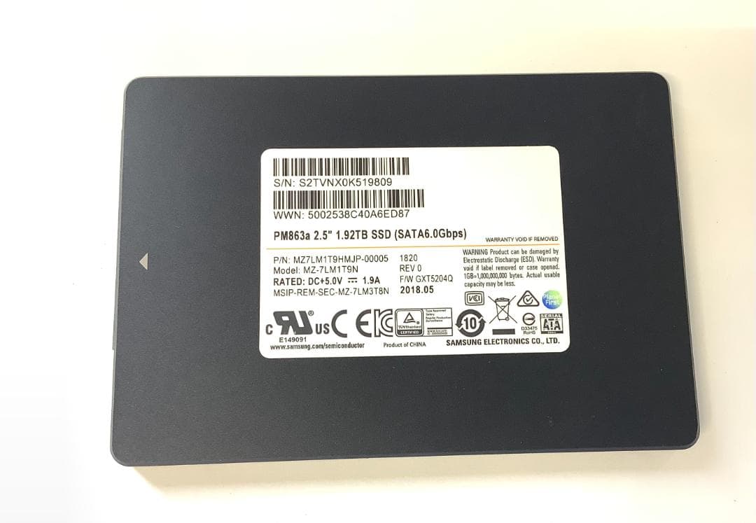 ③-WA105-SAMSUNG SATA 1.92TB SSD 2.5 1点