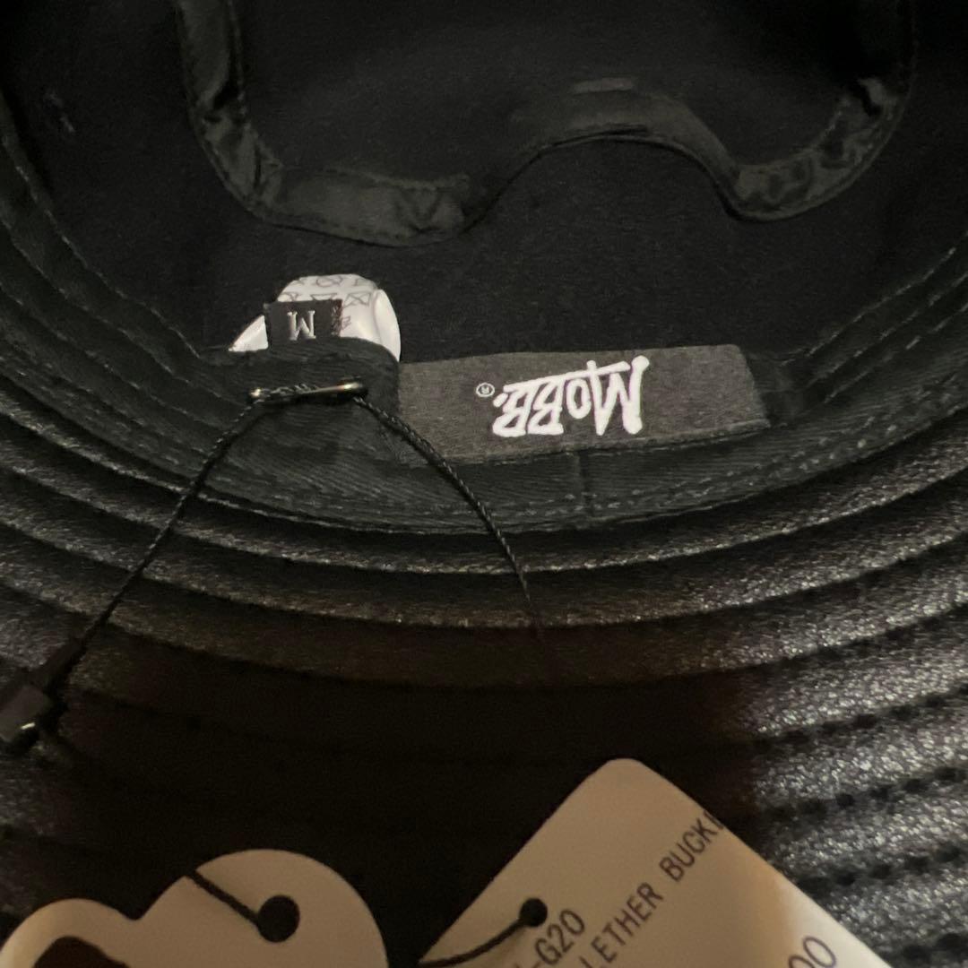 即完売品　新品未使用タグ付き　MOBB 黒 皮革 バケットハット M