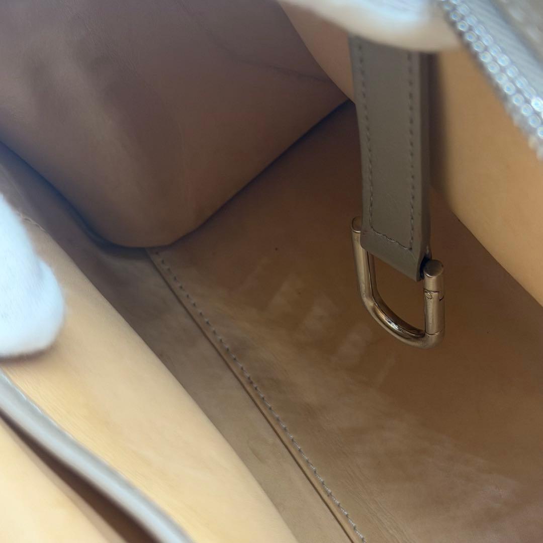 【希少美品】DELVAUX タンペート MM ベージュ フラップ式ハンドバッグ