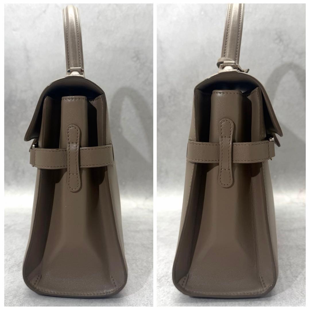 【希少美品】DELVAUX タンペート MM ベージュ フラップ式ハンドバッグ