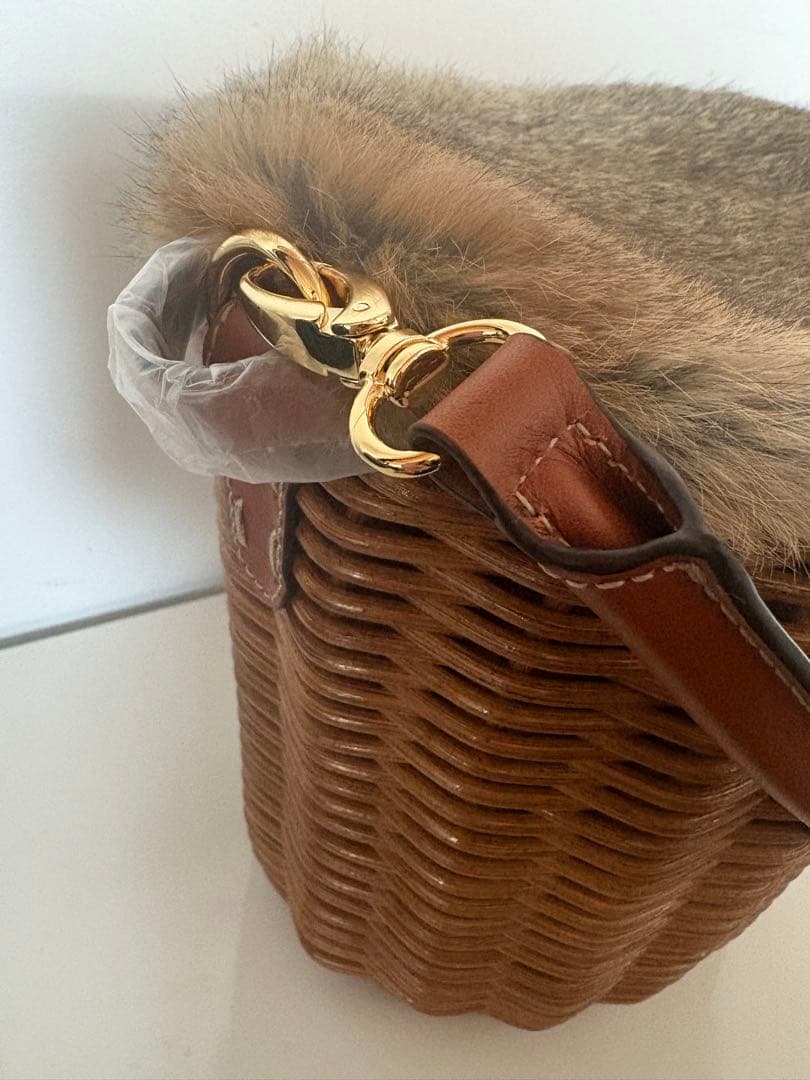 【未使用】ATAO アタオ カゴバッグ ブリーゼ ラビットファー付き