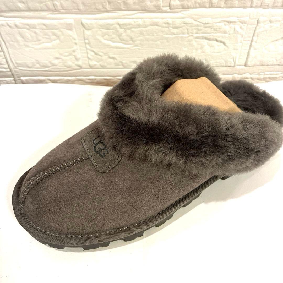 【美品】UGG ムートンサンダル　コケット　 グレー23cm