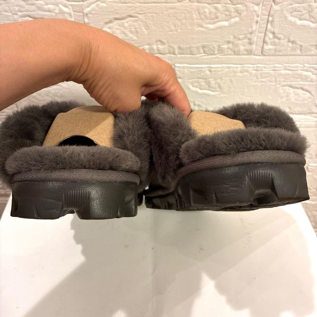 【美品】UGG ムートンサンダル　コケット　 グレー23cm
