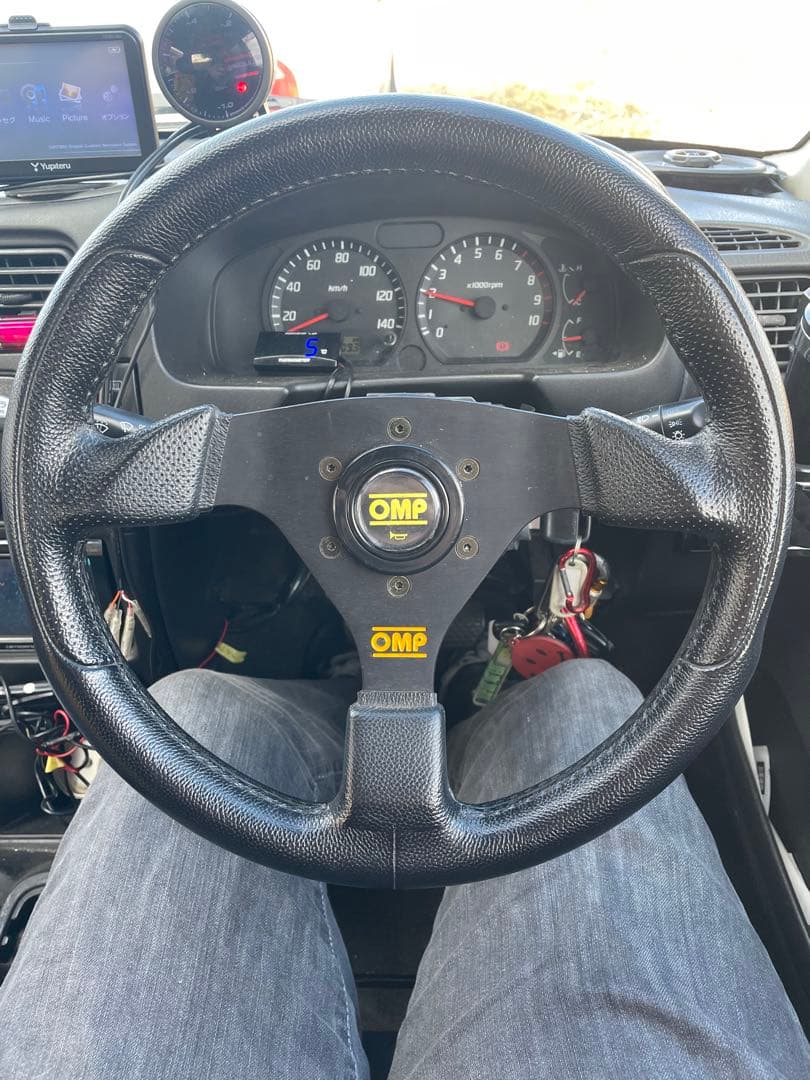 OMP ステアリング 黒 レザー