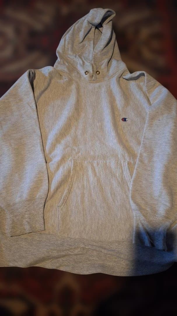 80sChampion グレー フード付きスウェット Lサイズ