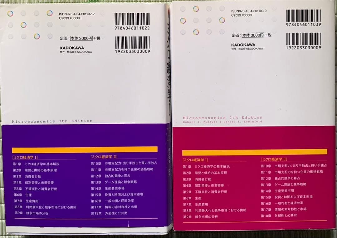 ピンダイク&ルビンフェルド ミクロ経済学 2冊セット