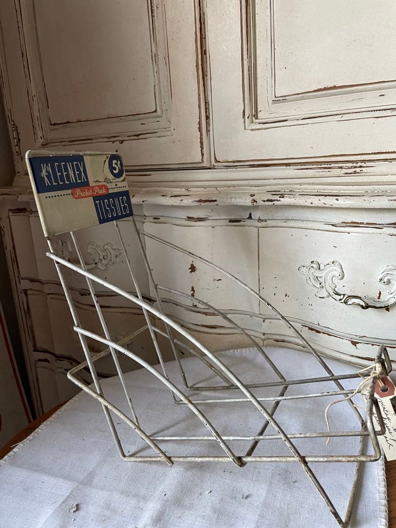 アンティーク　ワイヤー　ディスプレイ　ラック　スタンド　飾り棚　看板　プレート