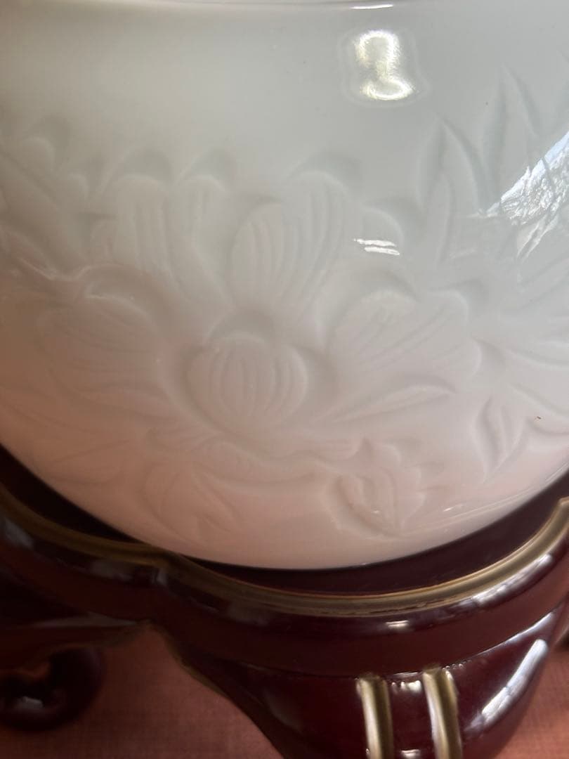 やまちゃん　有田白磁名工初代奥川忠右衛門作白磁陽刻茶器揃茶碗五客急須