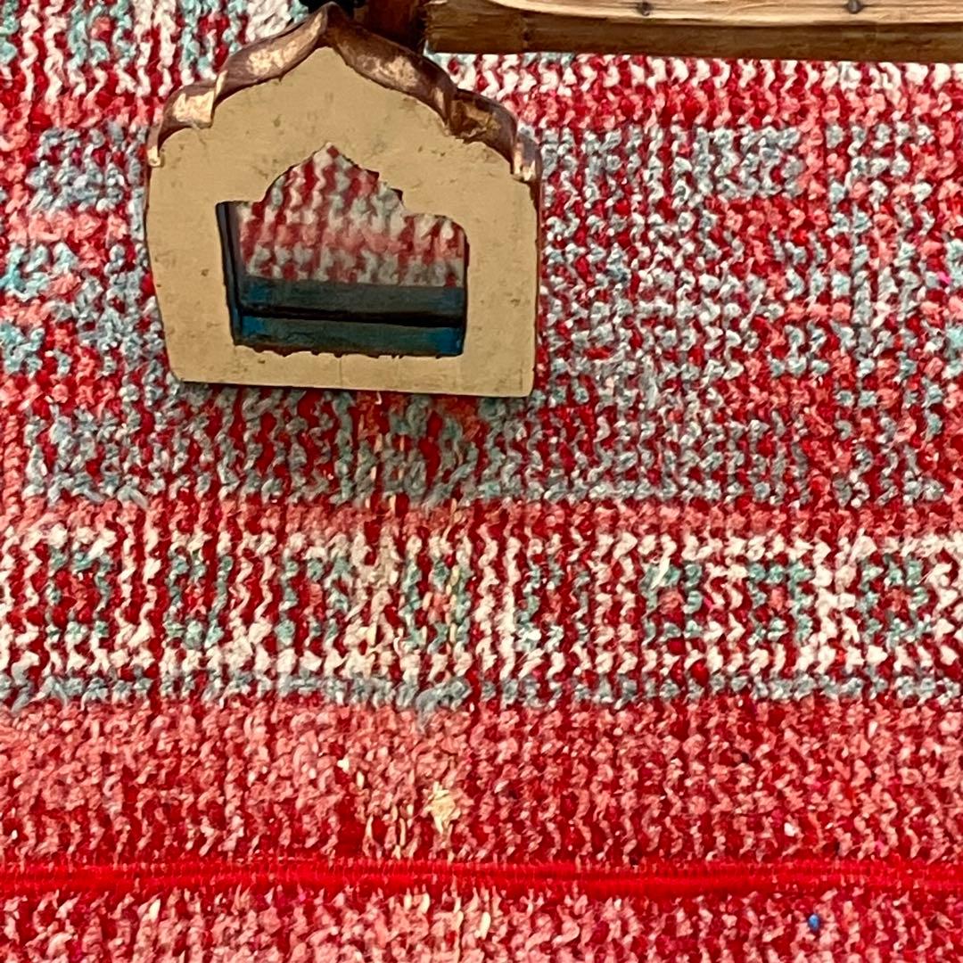 超ロング✳︎56×273 ストロベリーレッド　パッチワーク　トルコヴィンテージラグ