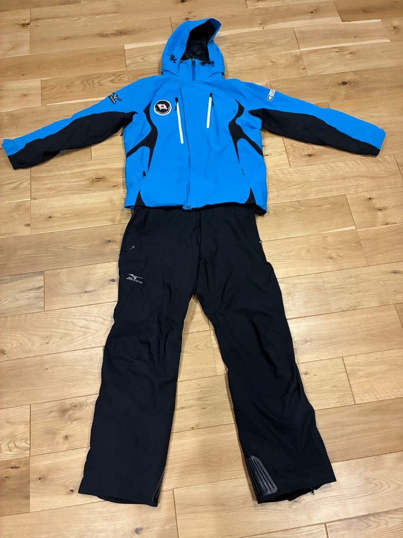 【赤いおはぎ】ミズノ高機能スキーウェア（SAJ）上下セットメンズLサイズ