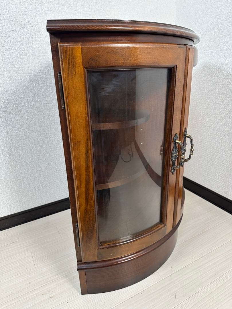 （1/3）カリモク コロニアル コーナー キャビネット 飾り棚 4-1※