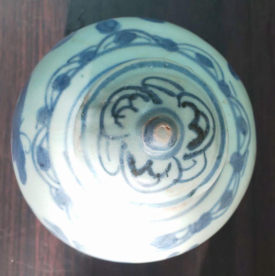 中国美術 明時代 白磁 漳州磁器壺 染付花蝶模様 陶磁器 茶壺