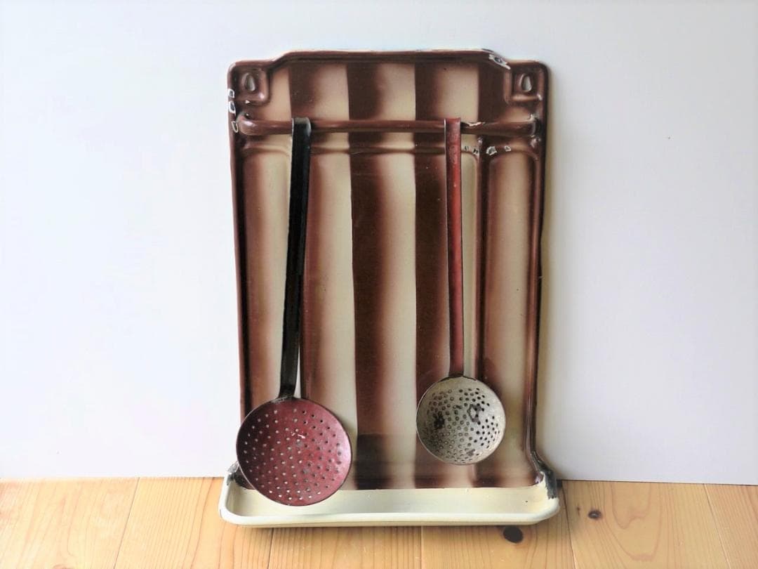 レードルラック　ホーローキッチン　スキンマー2本つき　フレンチカントリー