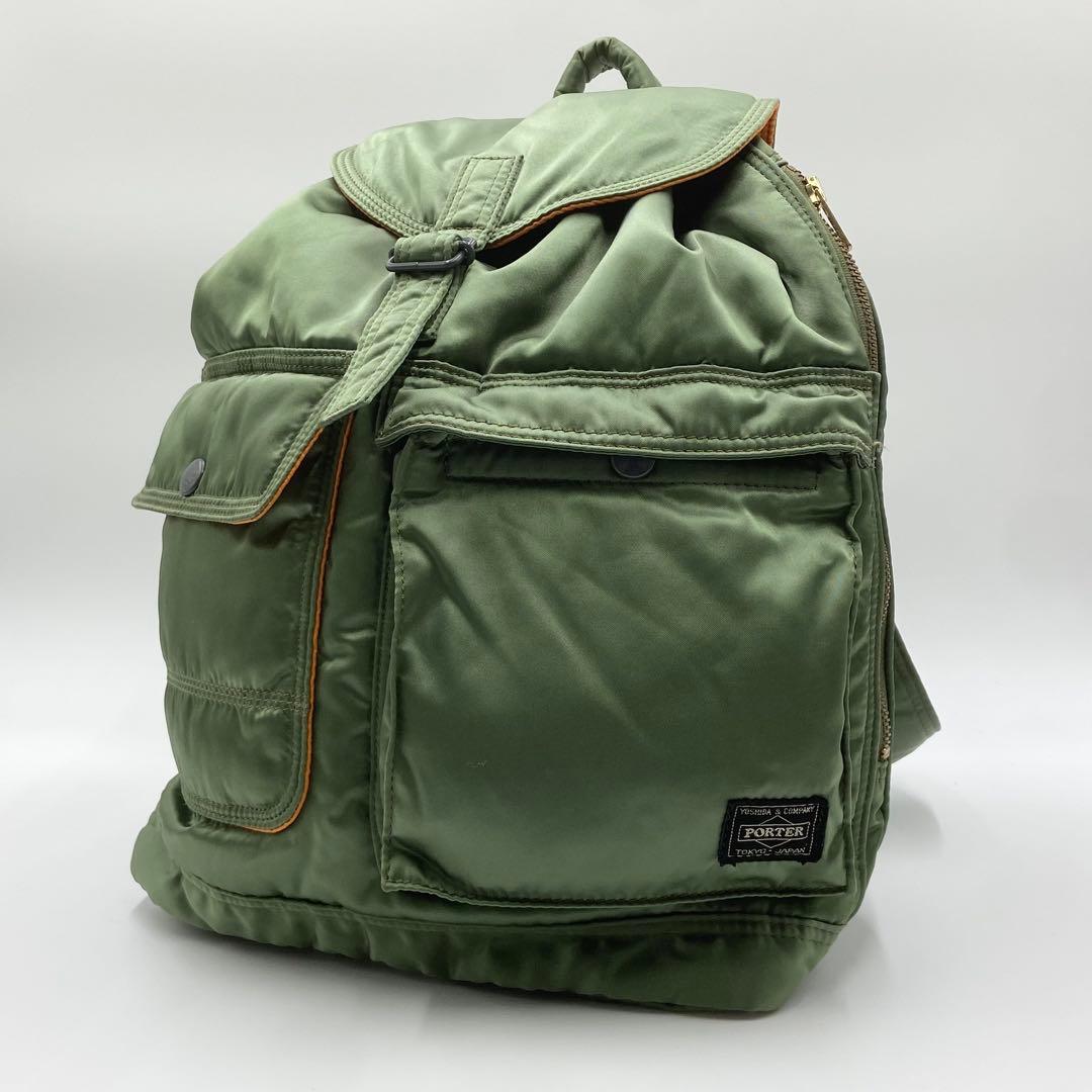 極美品　PORTER ポーター　タンカー　リュック　メンズ　カーキ　グリーン