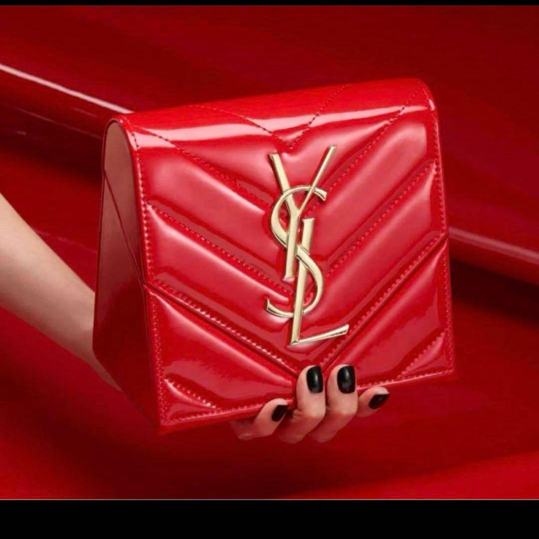 〈海外限定〉紙袋つきイヴサンローラン　2024 エナメルポーチノベルティ付リップ