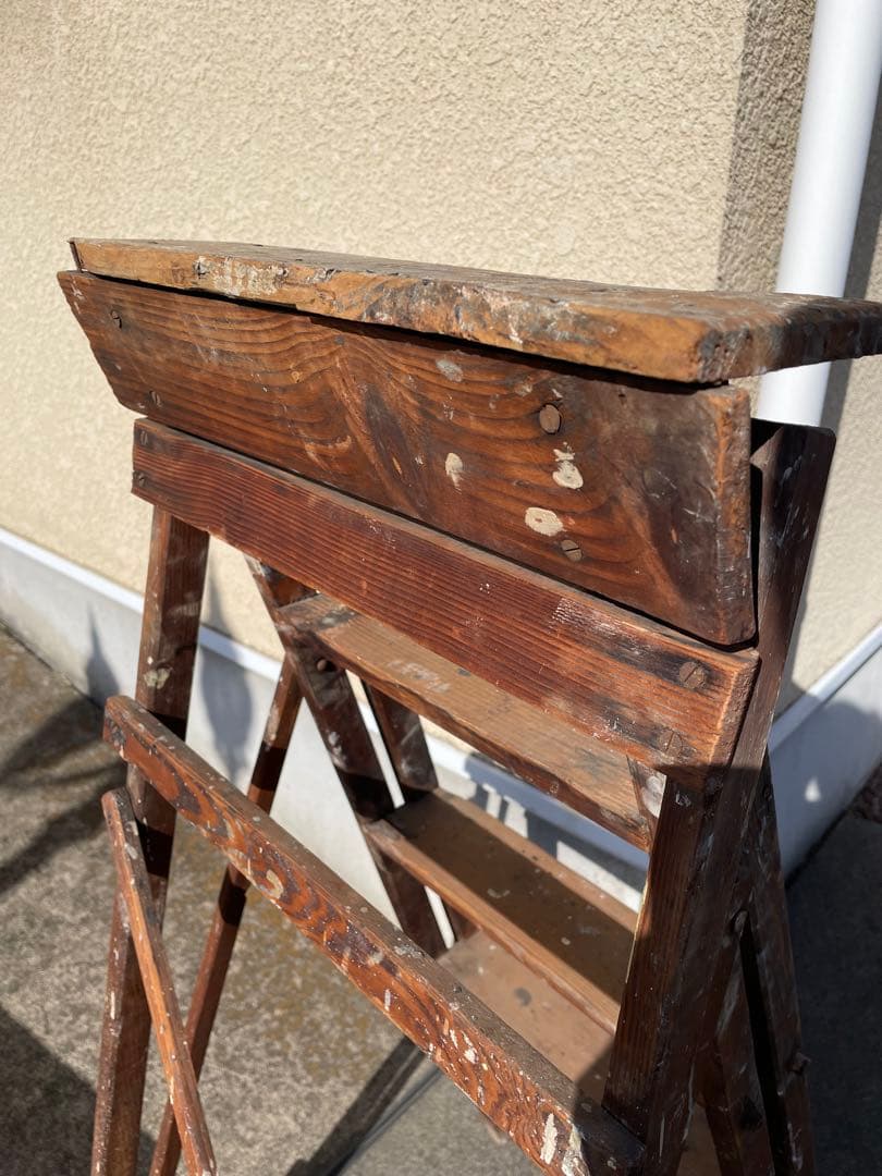 アンティーク　ラダー　脚立　店舗什器　カフェ