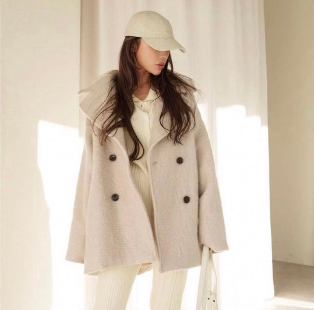 年末sale♡グラムリップス シャギーミドルコート アイボリー 完売品