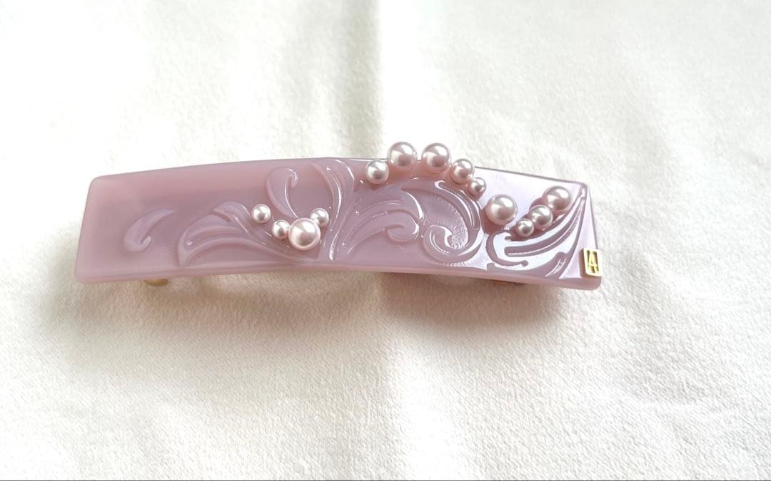 ALEXANDRE DE PARIS 薄紫 パール ヘアクリップ
