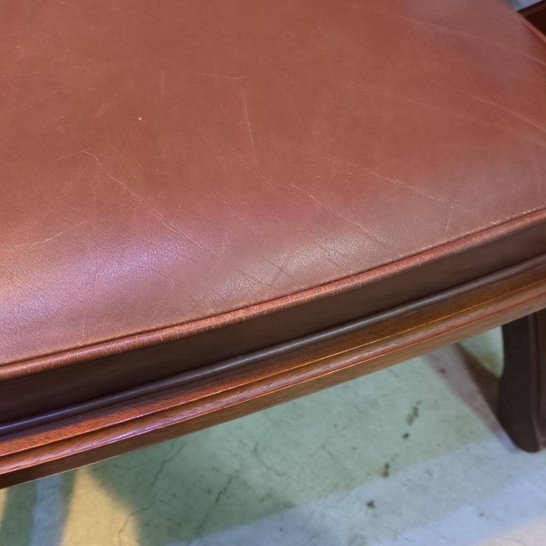 マルニ木工◆ビンテージ　ラタン　本革　ソファ　アーム　チェア 椅子 イス ④