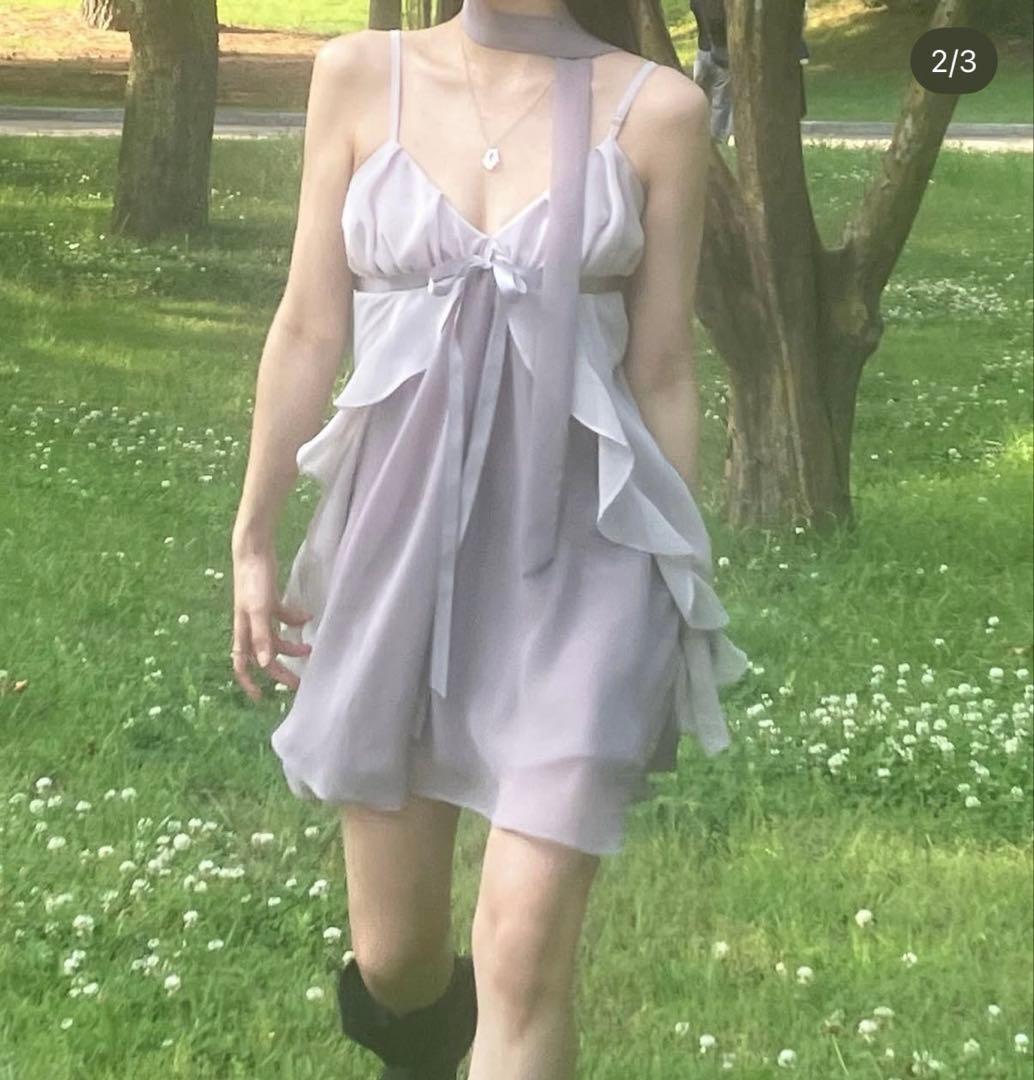 angelnumber555 リボンフリルドレス