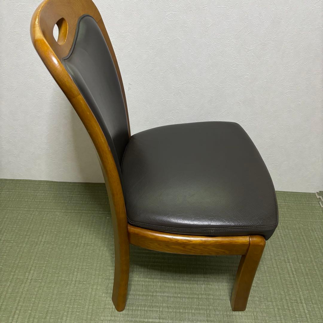 【浜本工芸】No.3800 ダイニングチェア1脚・本革・ナラ材・椅子・楢材無垢