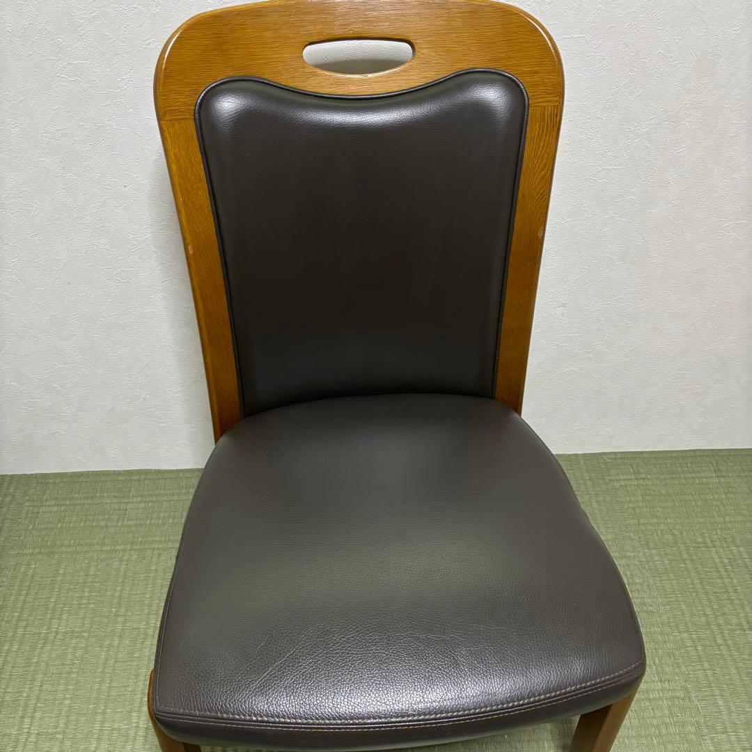 【浜本工芸】No.3800 ダイニングチェア1脚・本革・ナラ材・椅子・楢材無垢