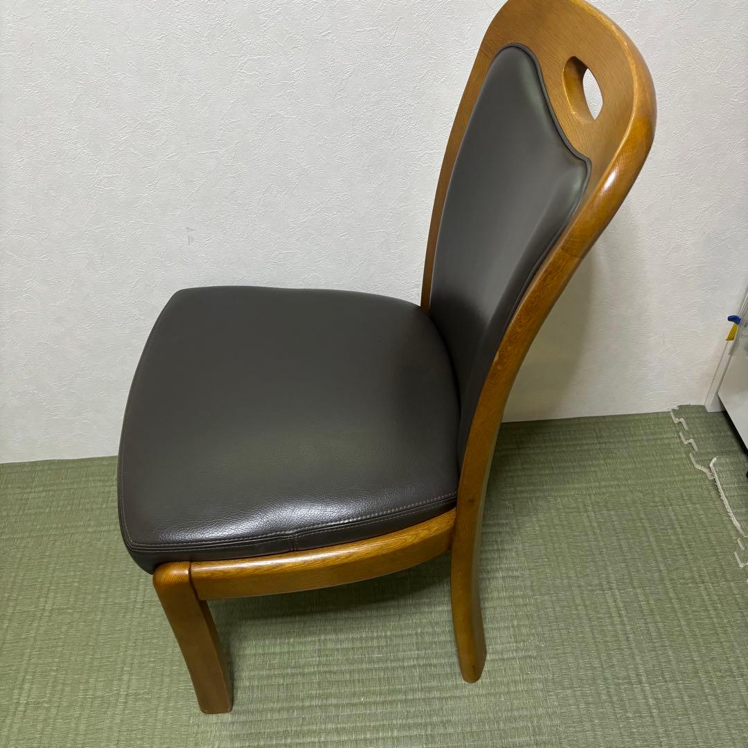 【浜本工芸】No.3800 ダイニングチェア1脚・本革・ナラ材・椅子・楢材無垢