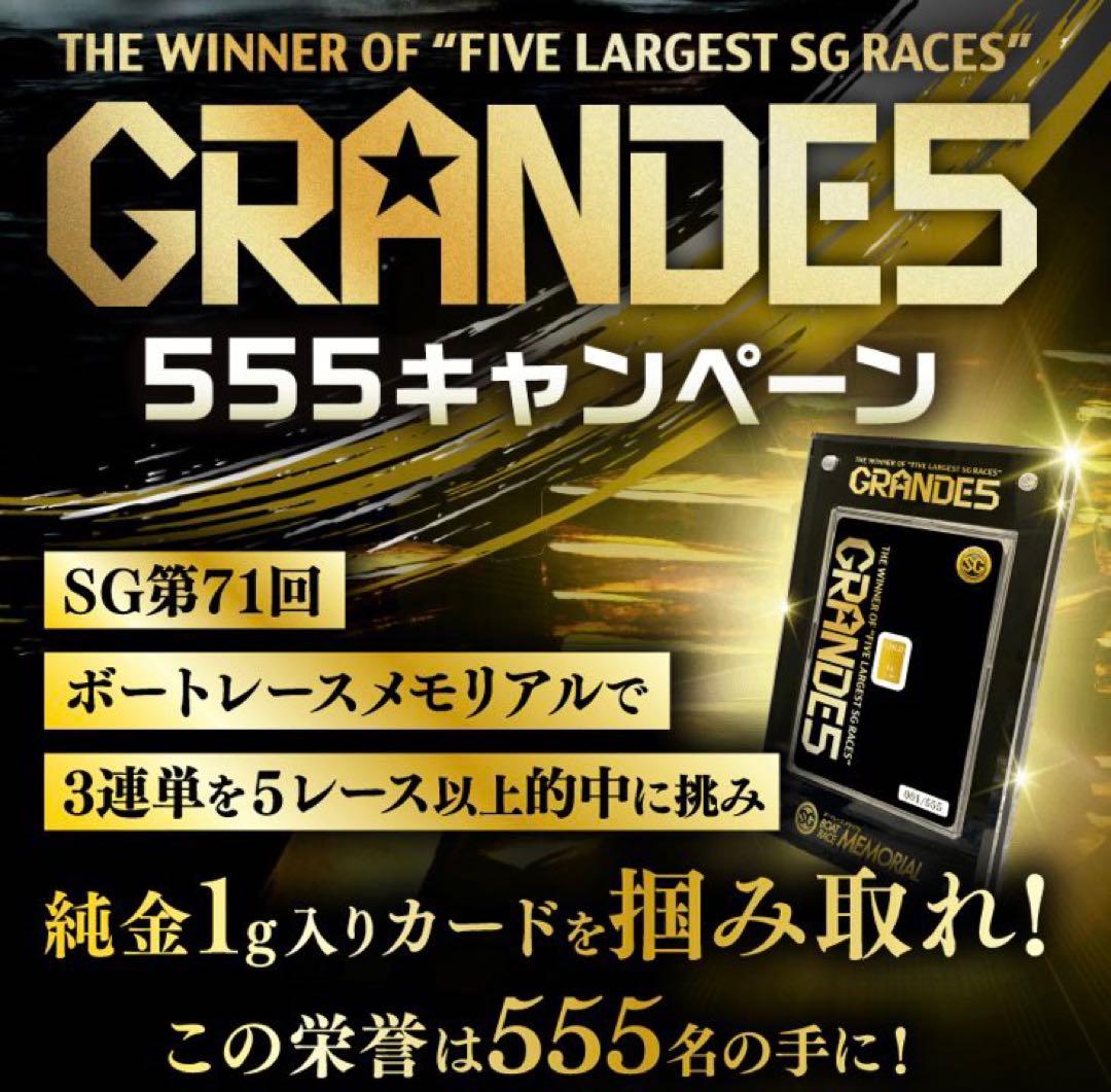 新品　未開封　GRANDES 555キャンペーン 純金カード　競艇